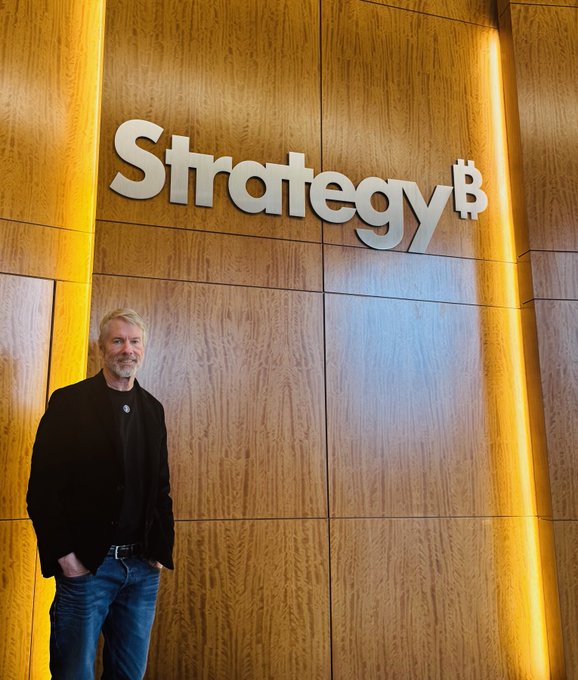 Michael Saylor at a Strategy office
